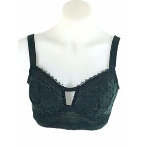 Free People Womens Size Small Annabelle Lace Cutout Bralette Pine Green $48